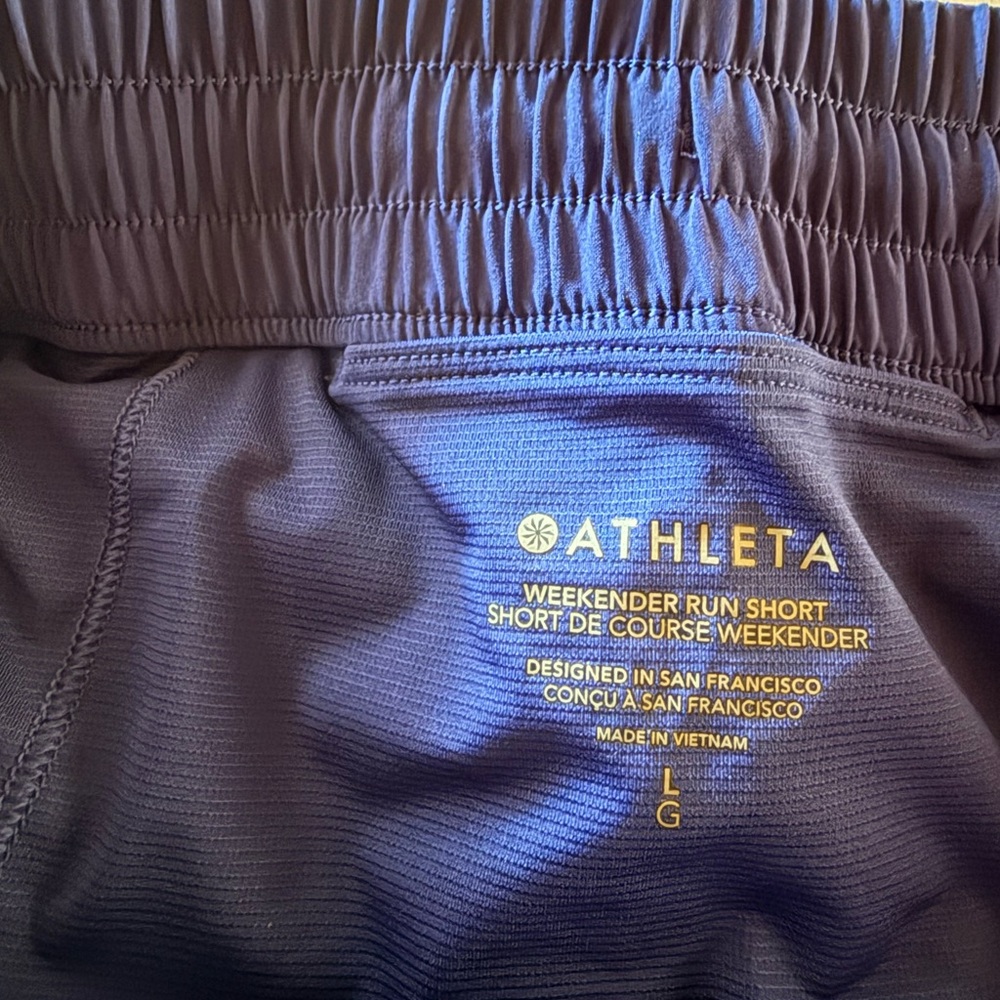 Athleta Women’s Weekender Athletic Shorts - Turquoise, Black & Navy size L - Picture 9 of 11